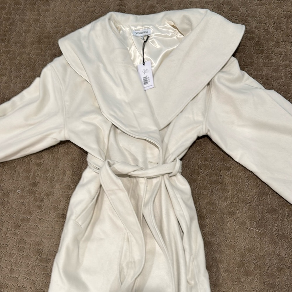 Brand new ivory shawl collar coat